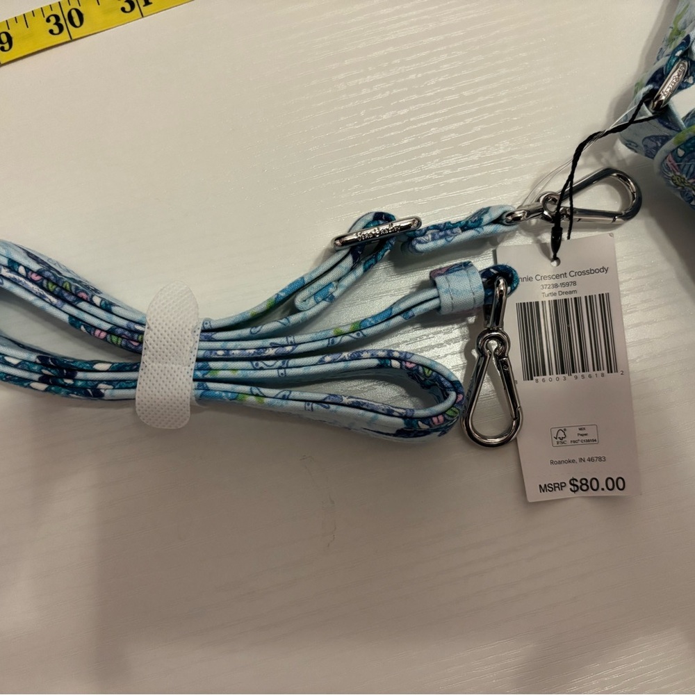 Vera Bradley Light Blue Quilted Shoulder Bag with Sea Turtle Print - Picture 8 of 16